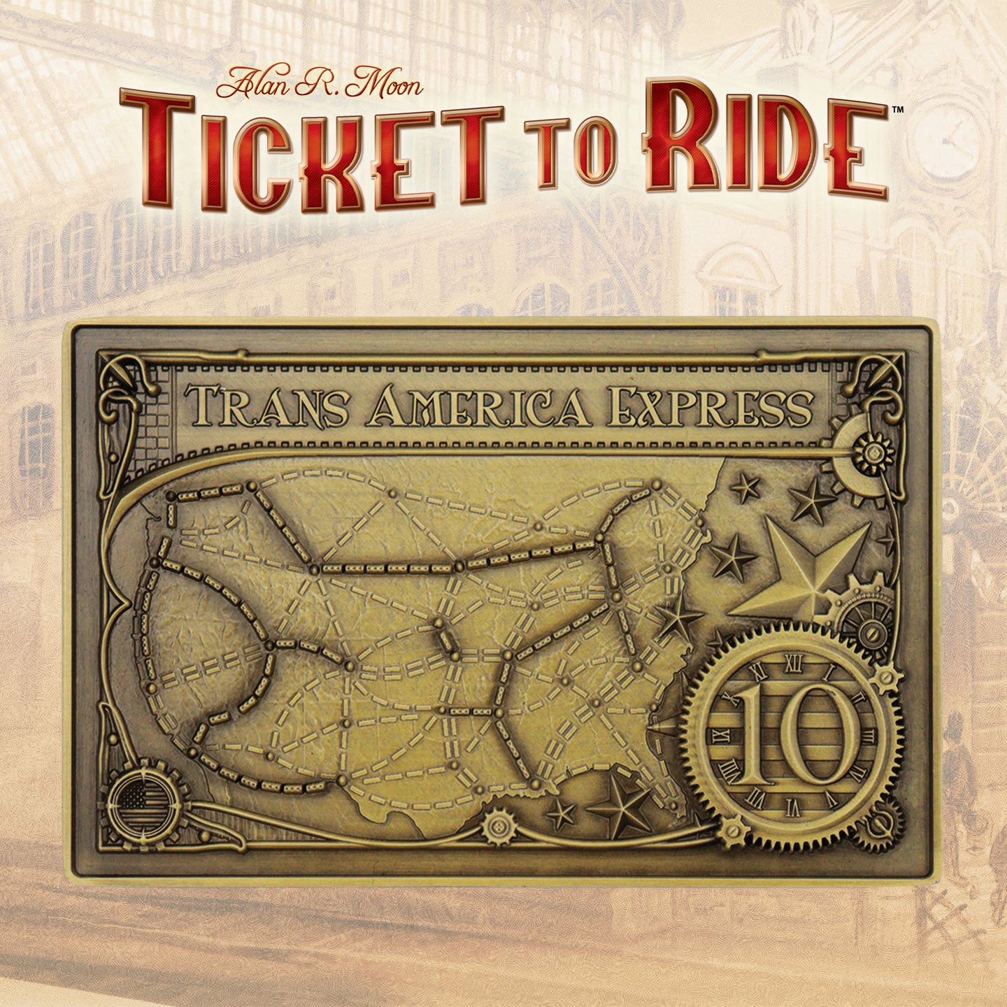 Ticket to Ride Trans American Express metal collectible ingot from Fanattik