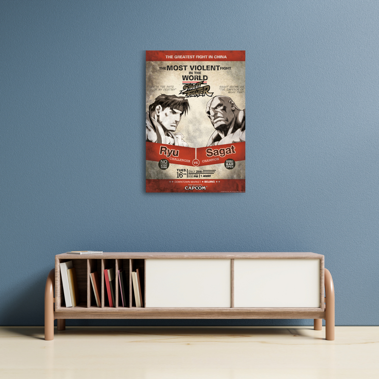 Street Fighter Limited Edition Ryu vs Sagat A3 Art Print
