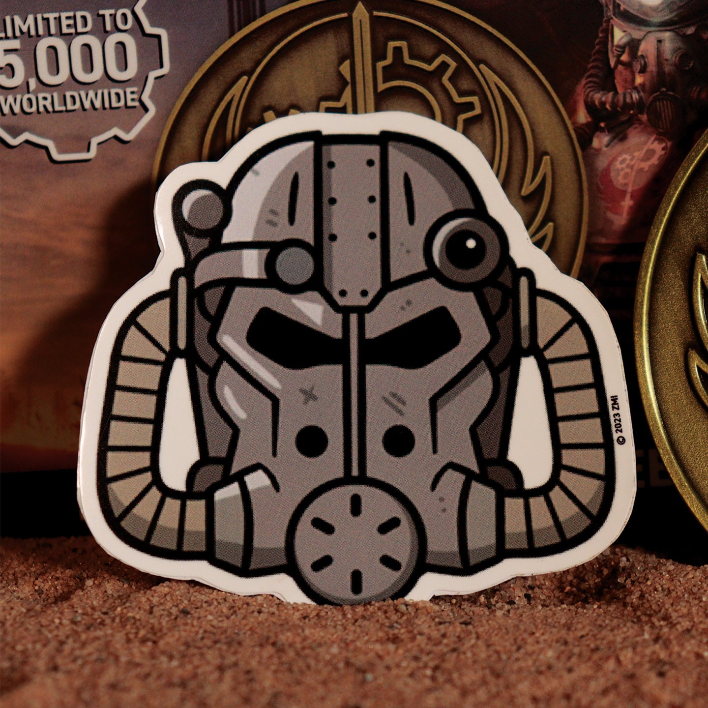 Fallout Brotherhood of Steel Medallion Vinyl Sticker Lifestyle