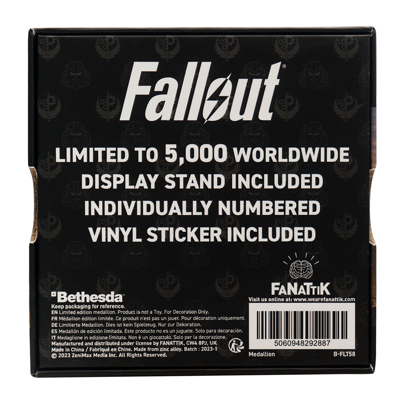 Fallout Brotherhood of Steel Medallion Packaging Reverse