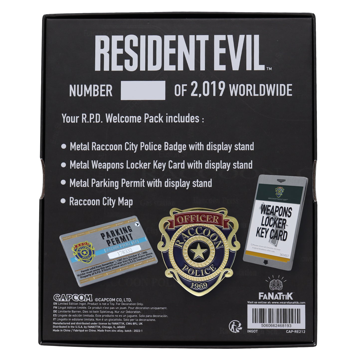 Resident Evil 2 Replica R.P.D. Welcome Pack
