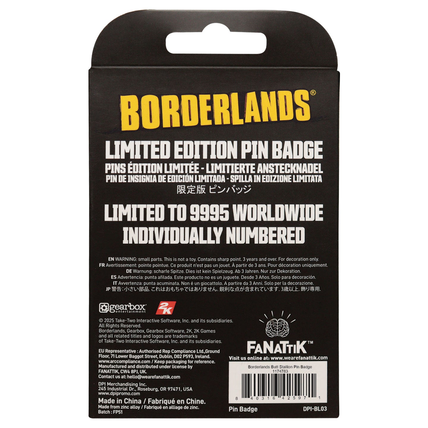 Borderlands Butt Stallion Pin Badge