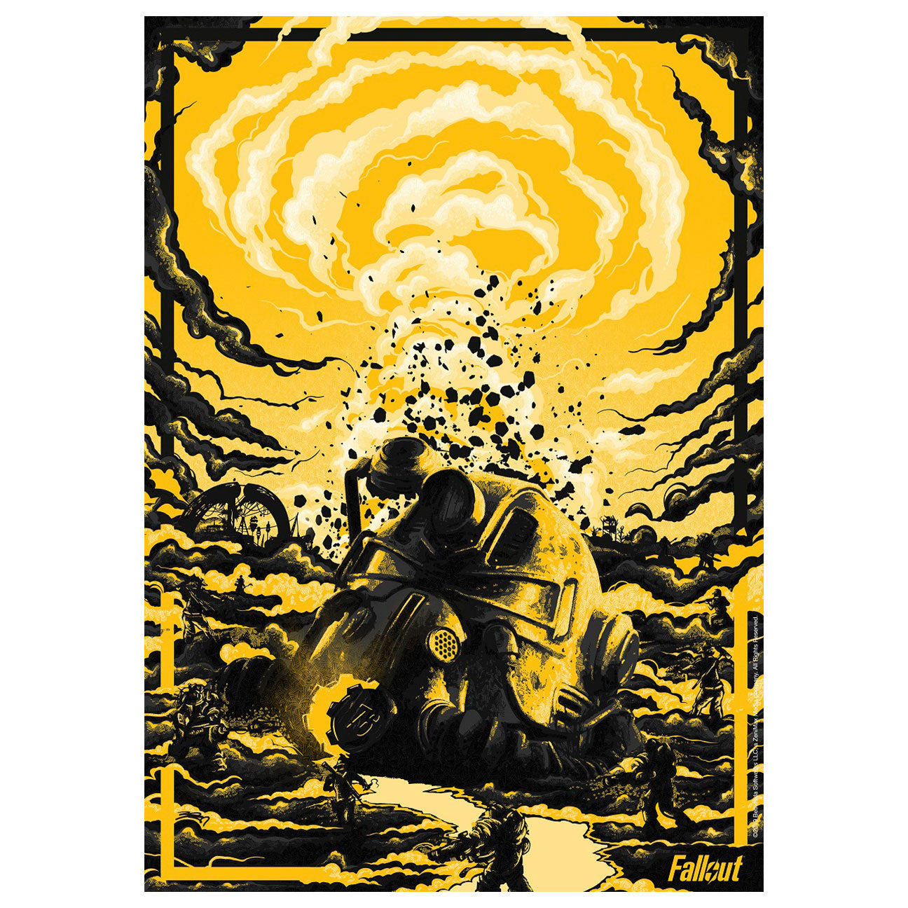 Fallout Limited Edition Power Armour Helmet A3 Art Print