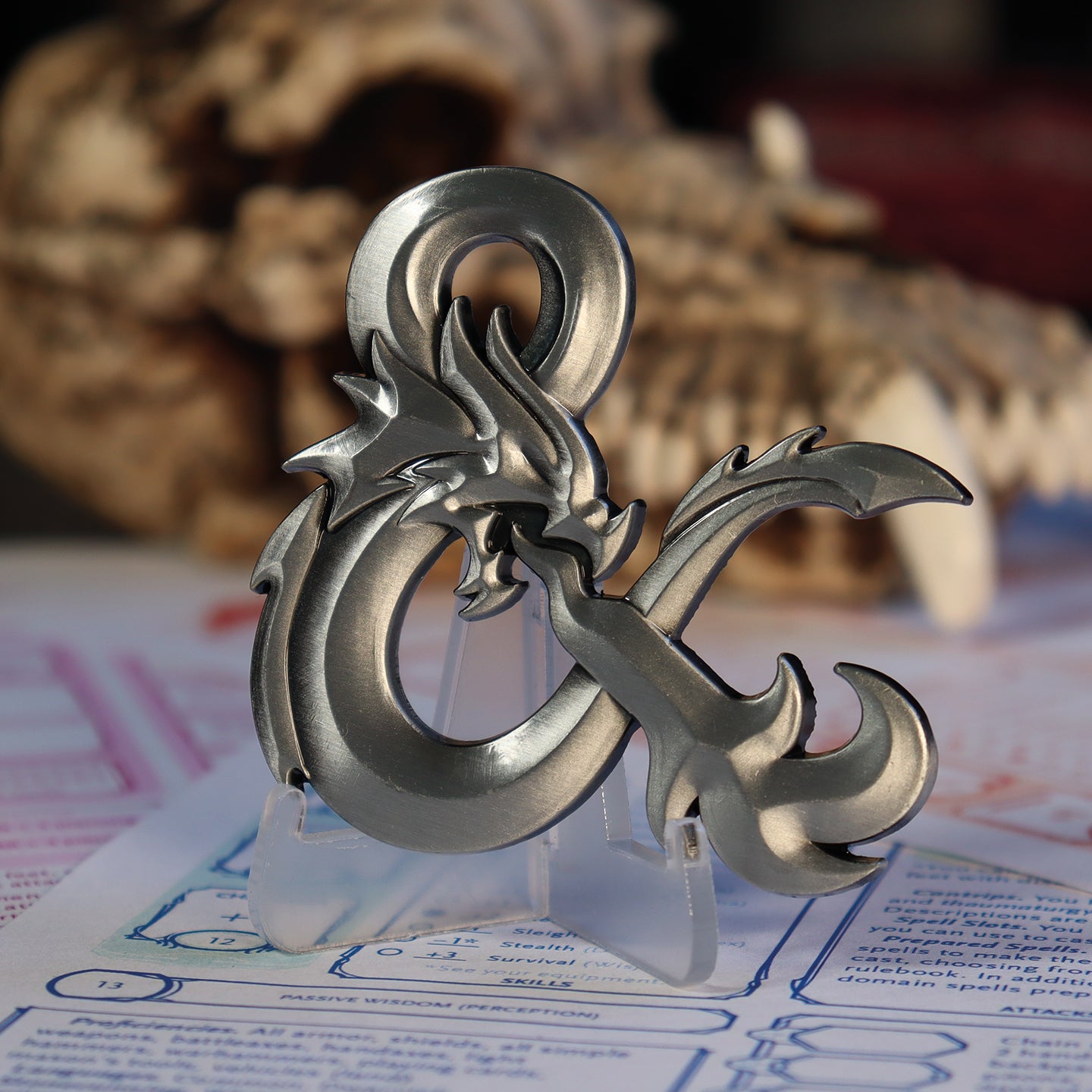 Dungeons & Dragons Limited Edition Ampersand Medallion Lifestyle Shot and Acrylic Stand