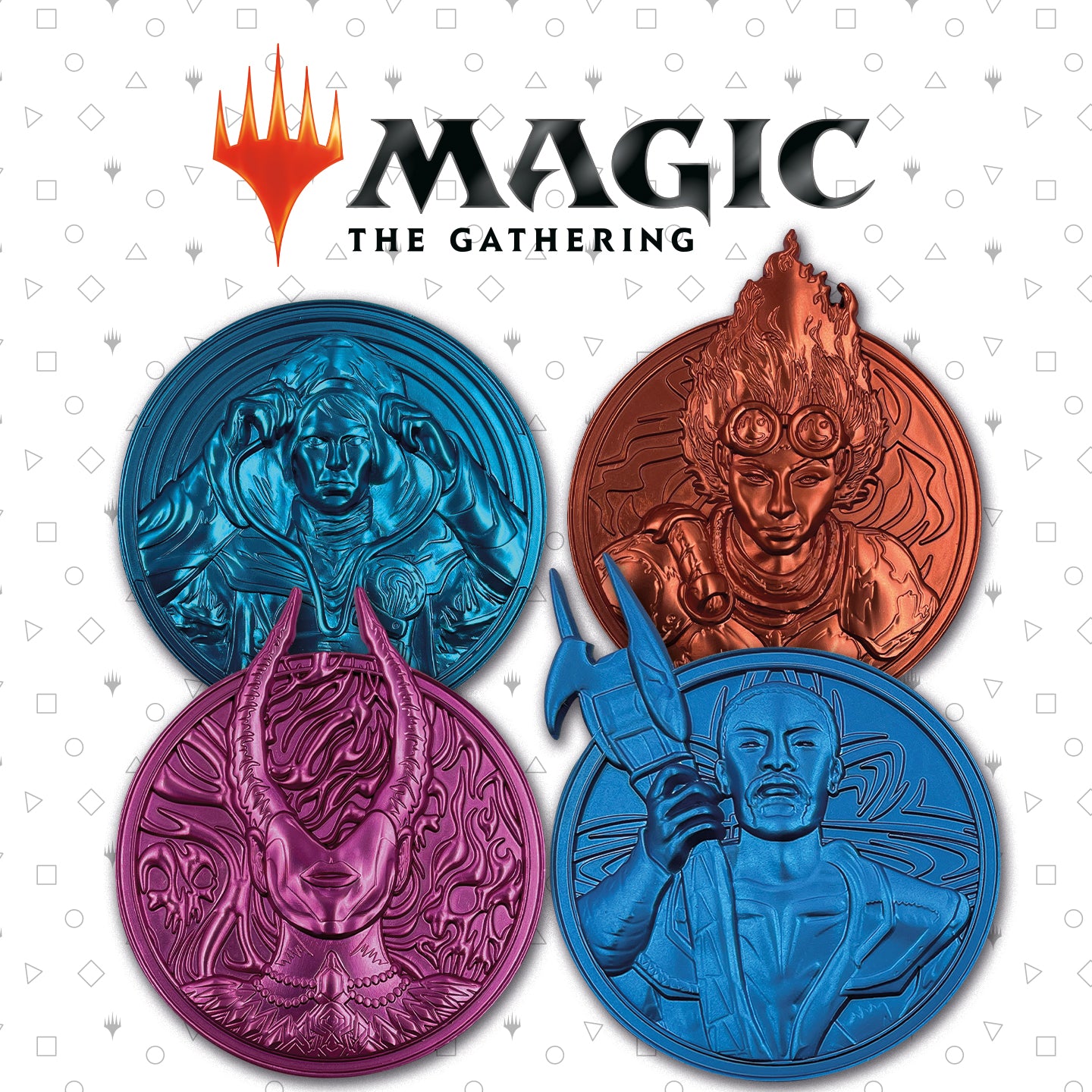 Magic: The Gathering set of 4 Planeswalkers collectible metal medallions from Fanattik