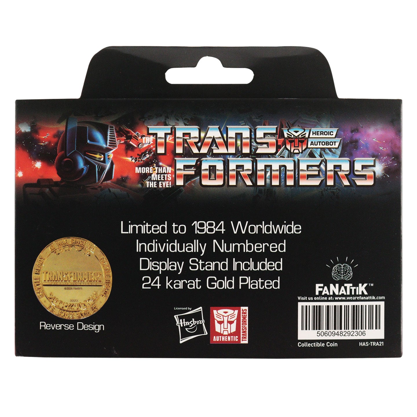 Transformers 40th Anniversary 24k Gold Plated Coin