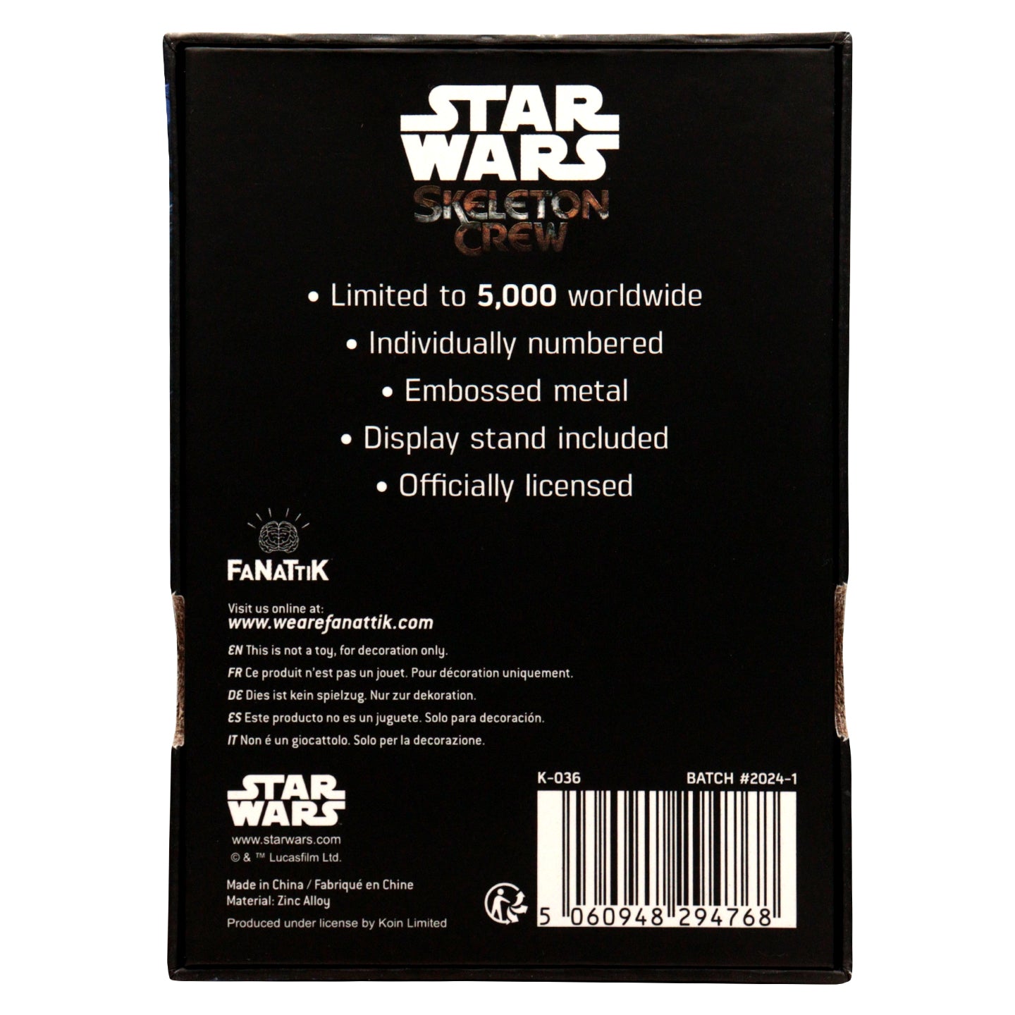 Star Wars Skeleton Crew ingot from Fanattik