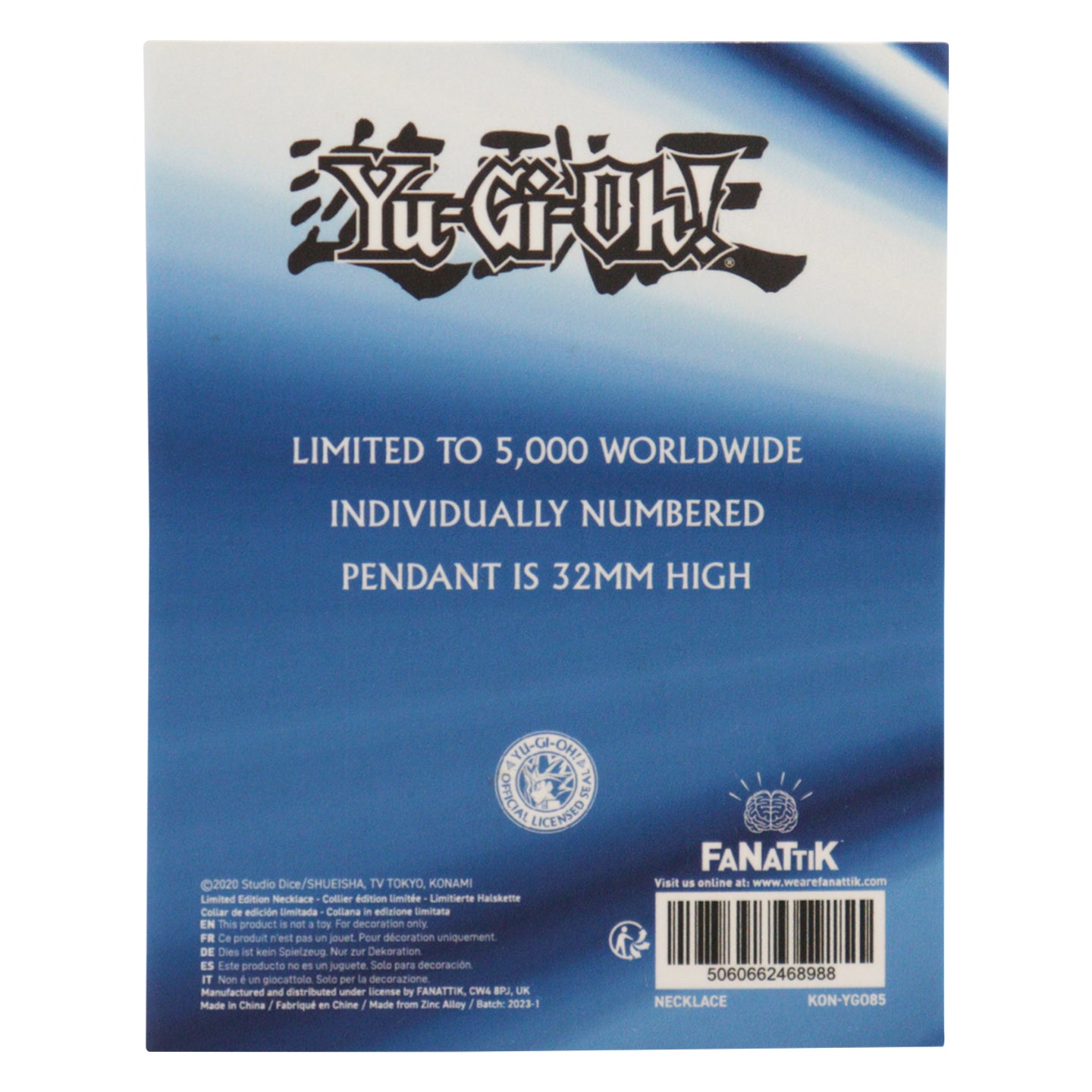 Yu-Gi-Oh! Blue eyes white dragon collectible metal necklace from Fanattik