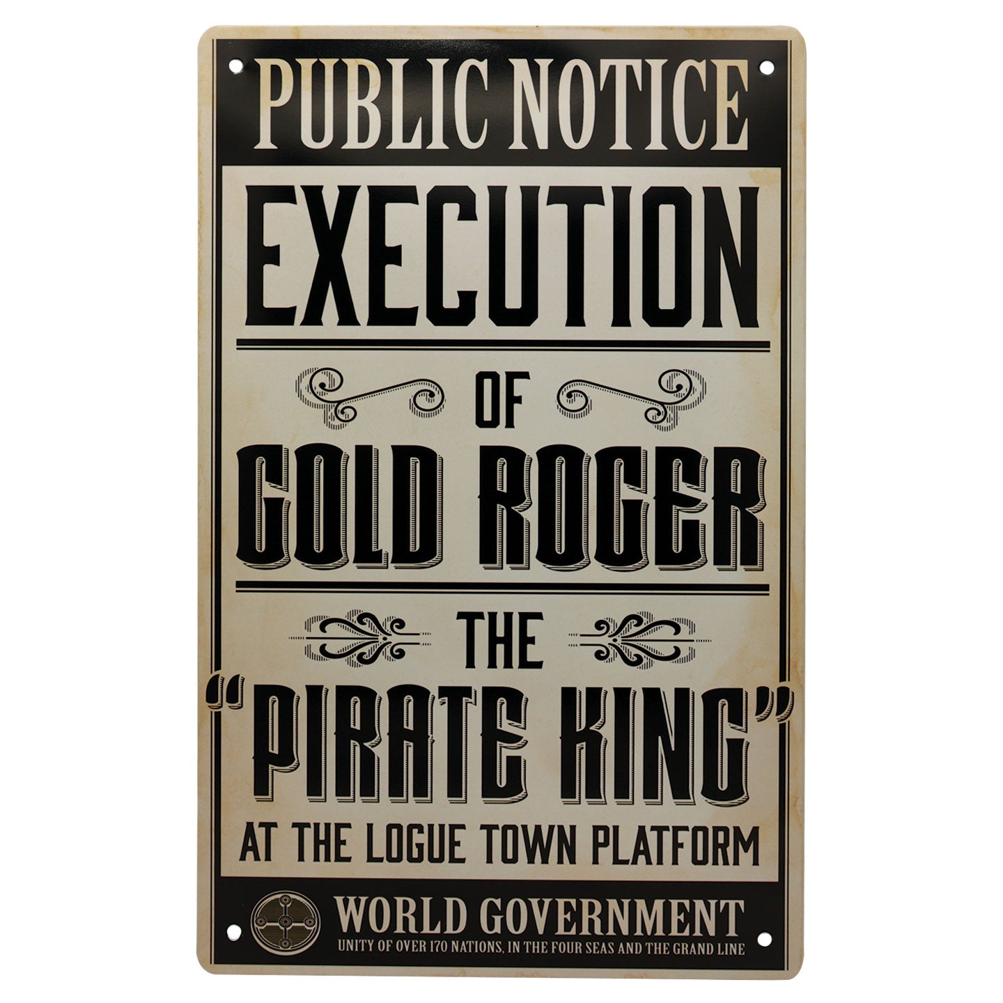 One Piece Set of 3 Tin Signs Public Notice Design