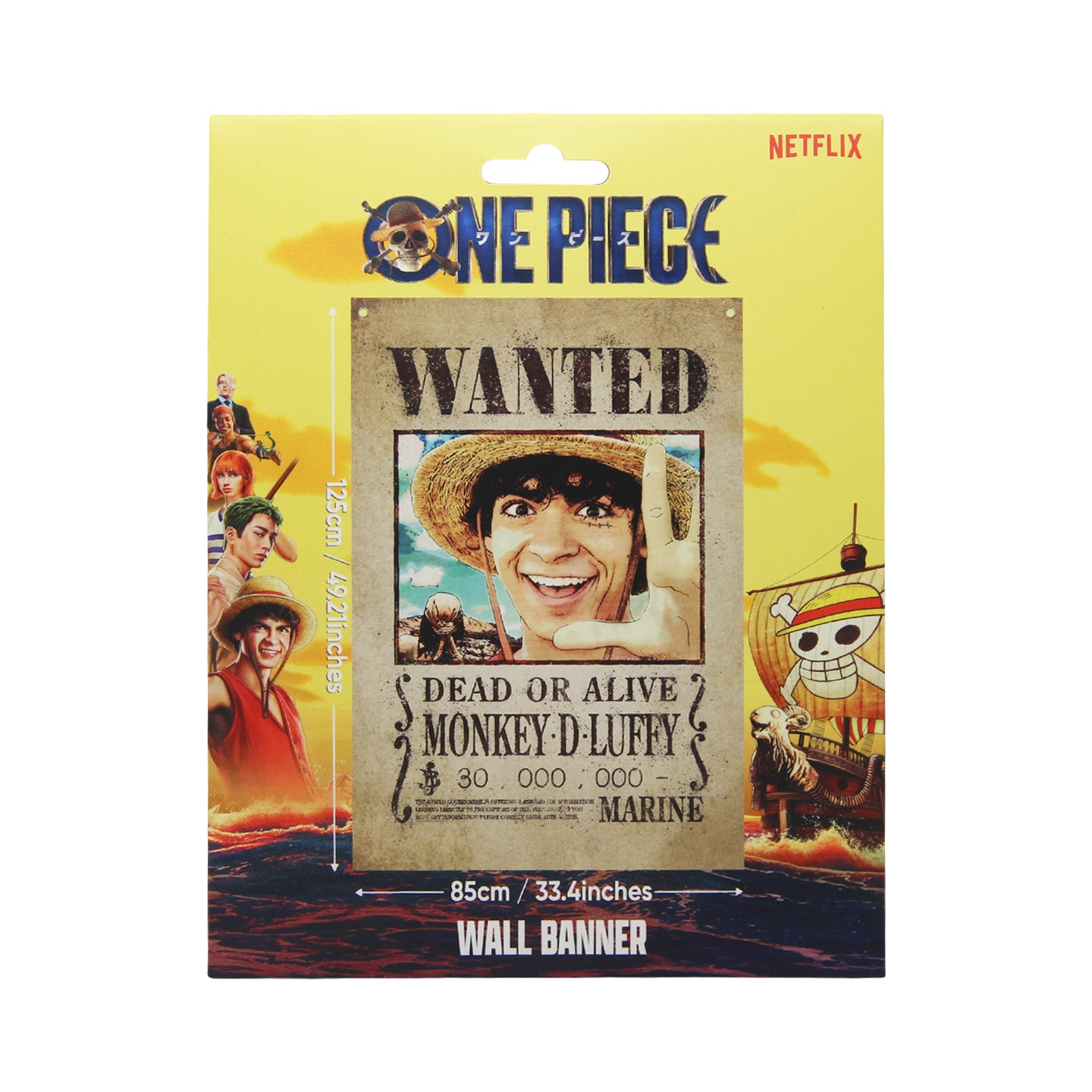 One Piece Wanted Poster Wall Banner Packaging face
