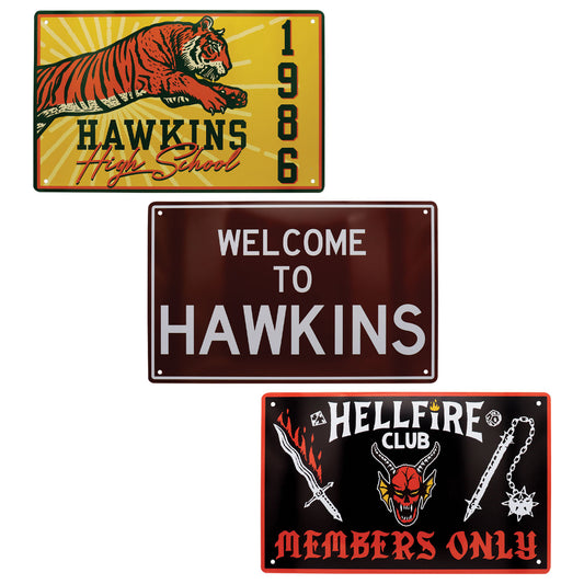 Stranger Things Set of 3 Tin Signs Each Design