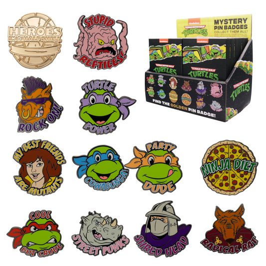 Teenage Mutant Ninja Turtles Mystery Pin Badge CDU Containing 12 Blind Boxes
