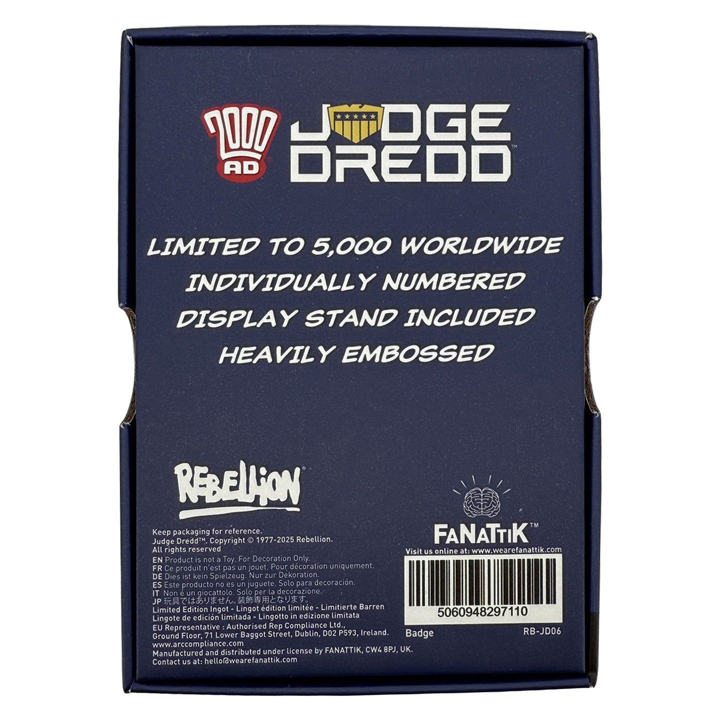 2000 AD Judge Dredd Badge Replica