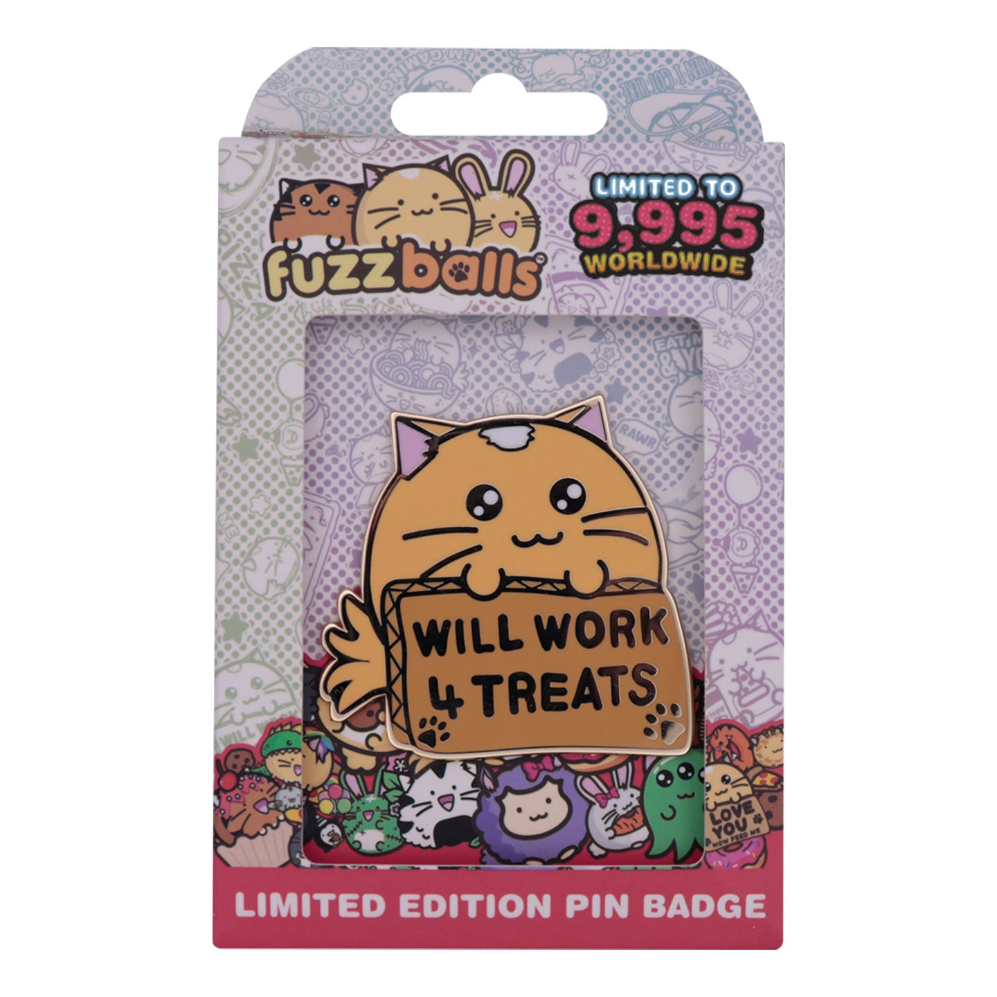Fuzzballs Whisky Will Work 4 Treats Pin Badge