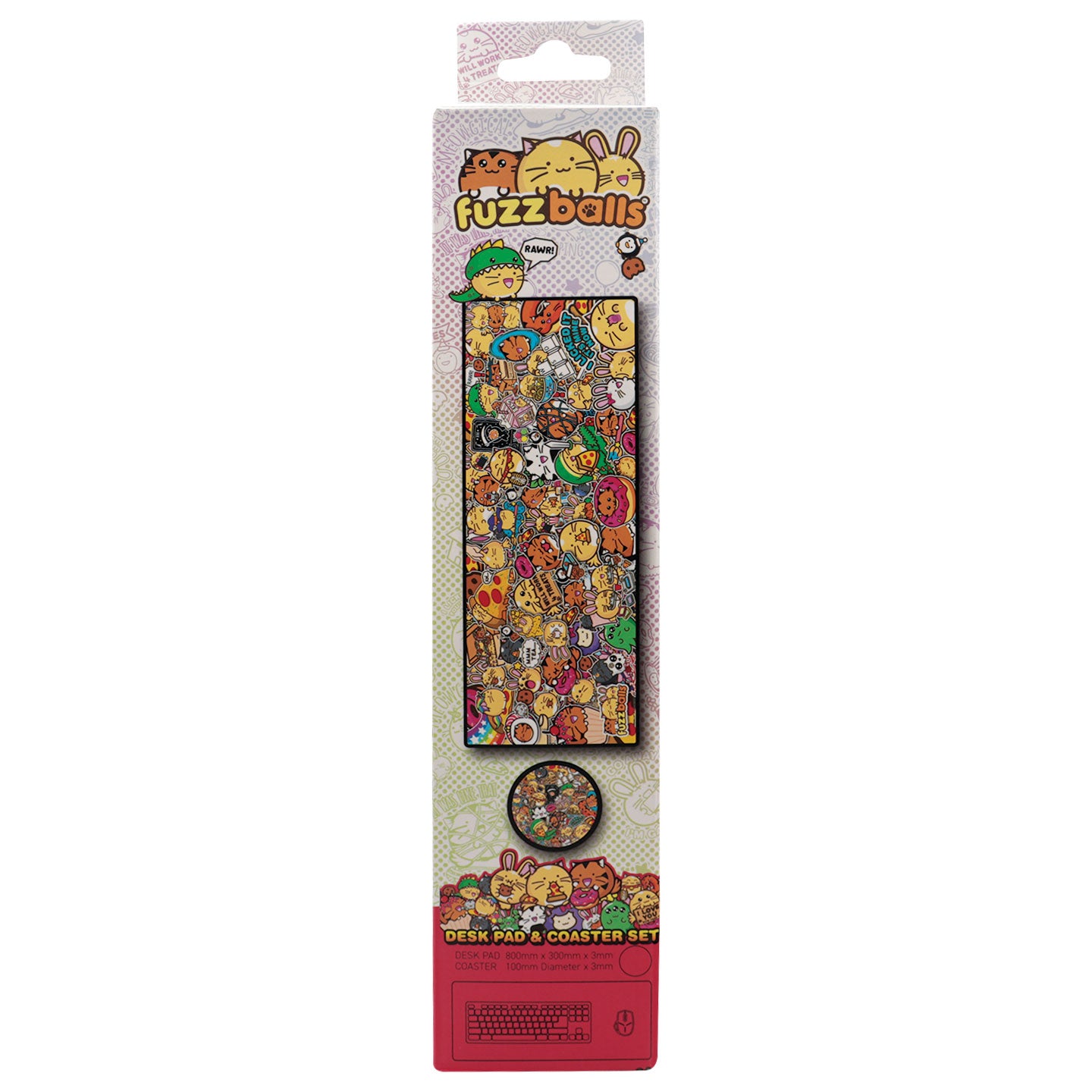 Fuzzballs XL Desk Pad and Coaster Set