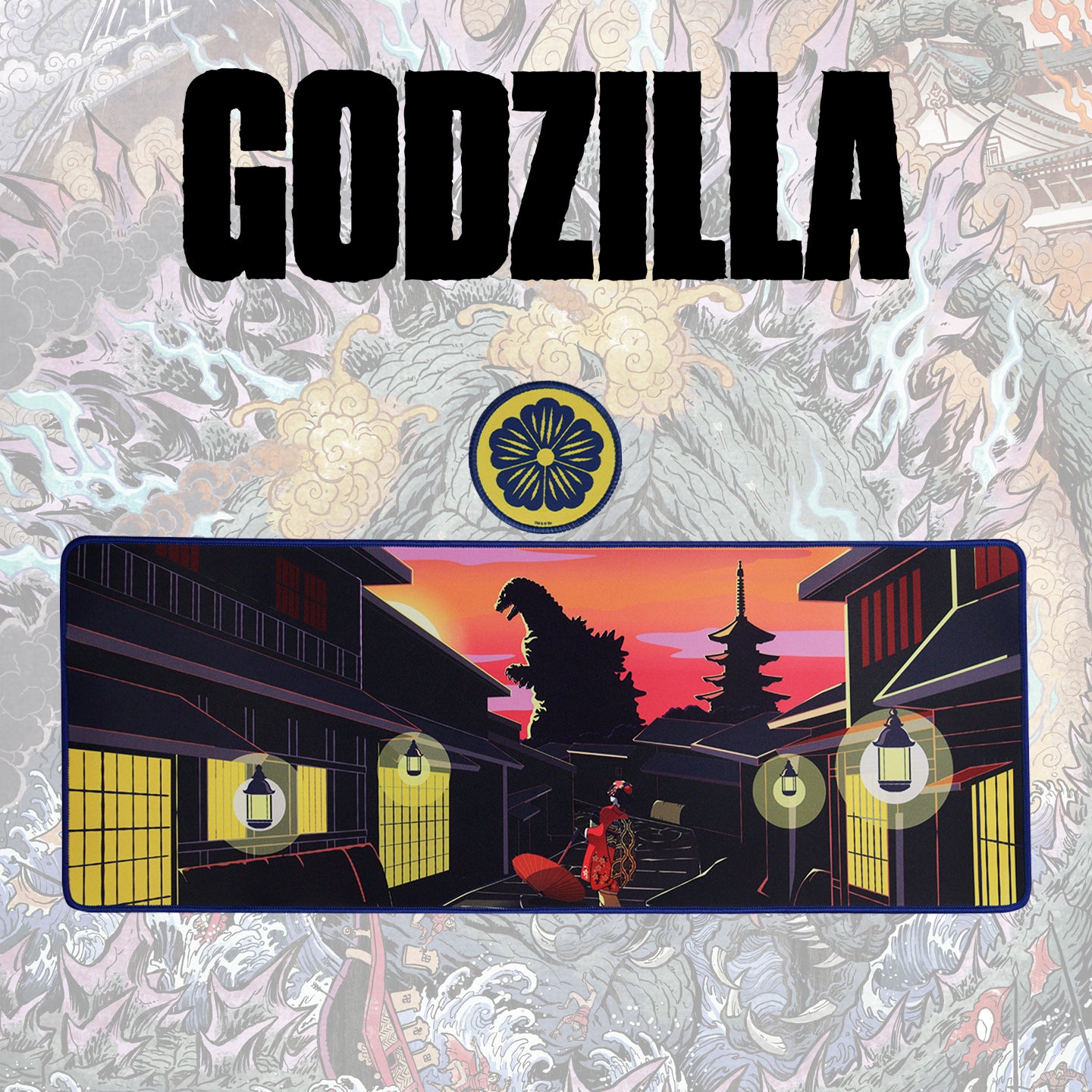 Godzilla non-slip desk pad and coaster set from Fanattik