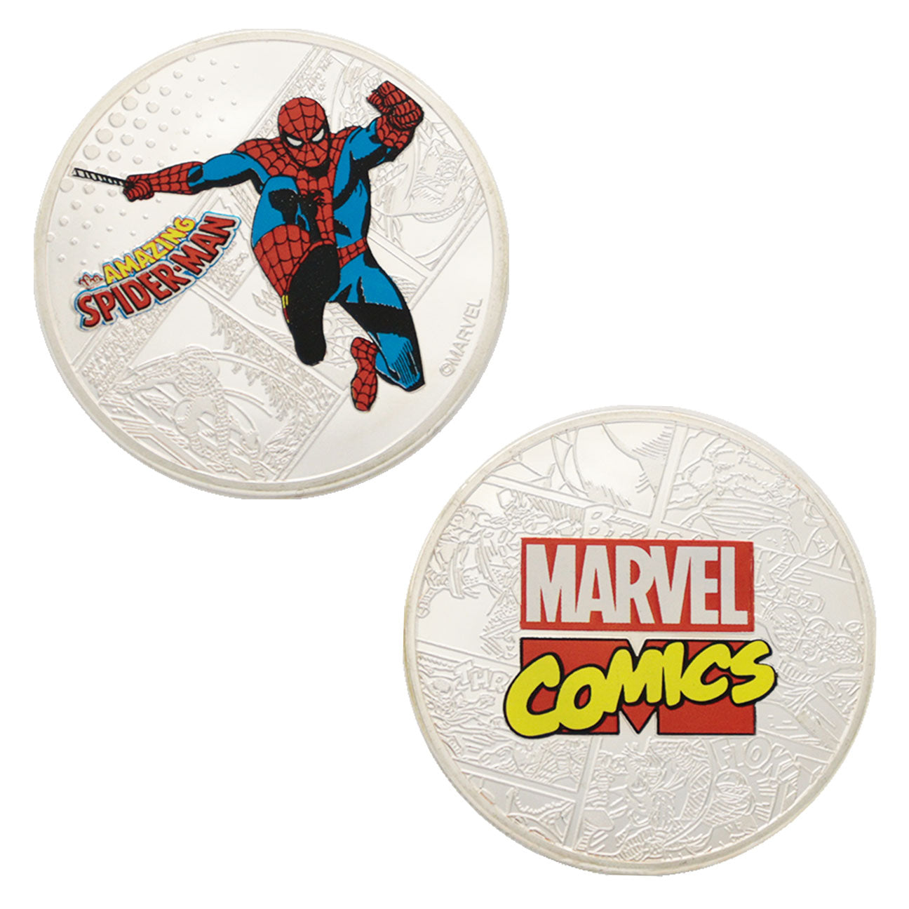 Marvel Limited Edition .999 Silver Plated Spideman Collectible Coin