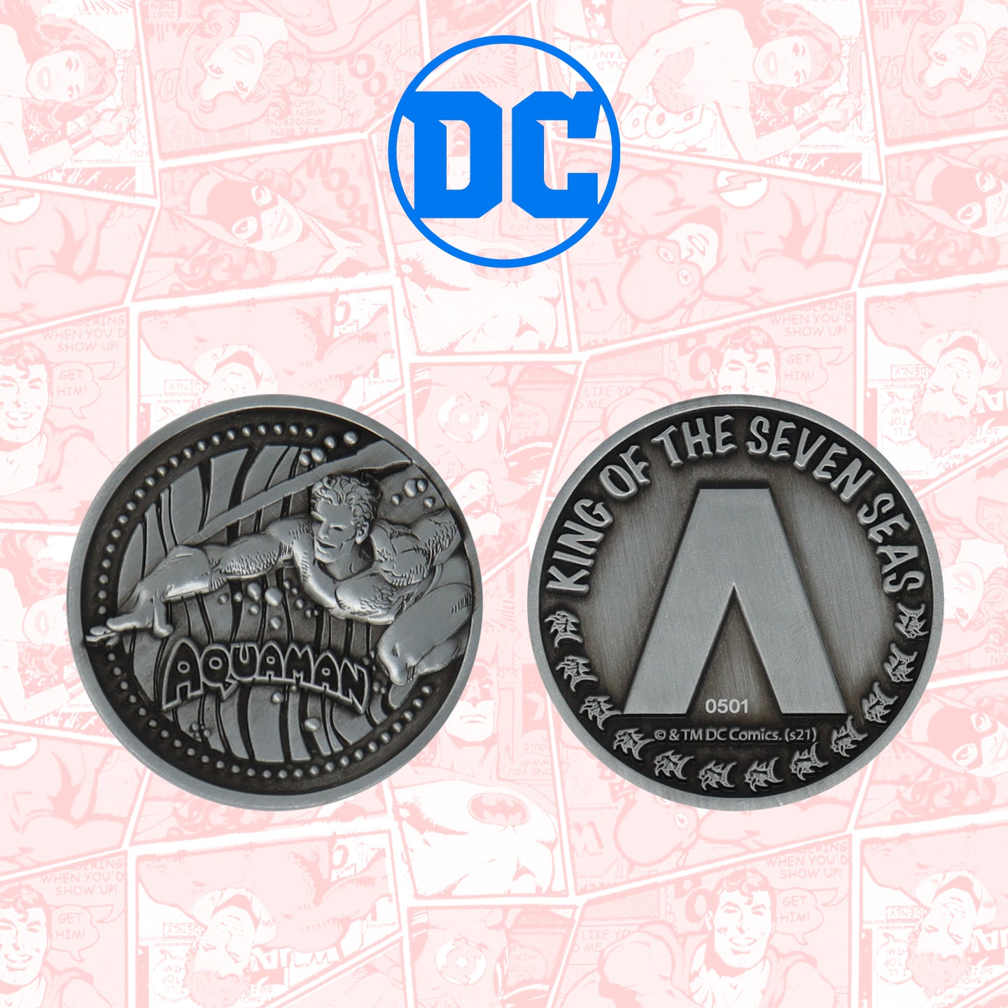 DC Comics Aquaman double-sided limited edition collectible coin