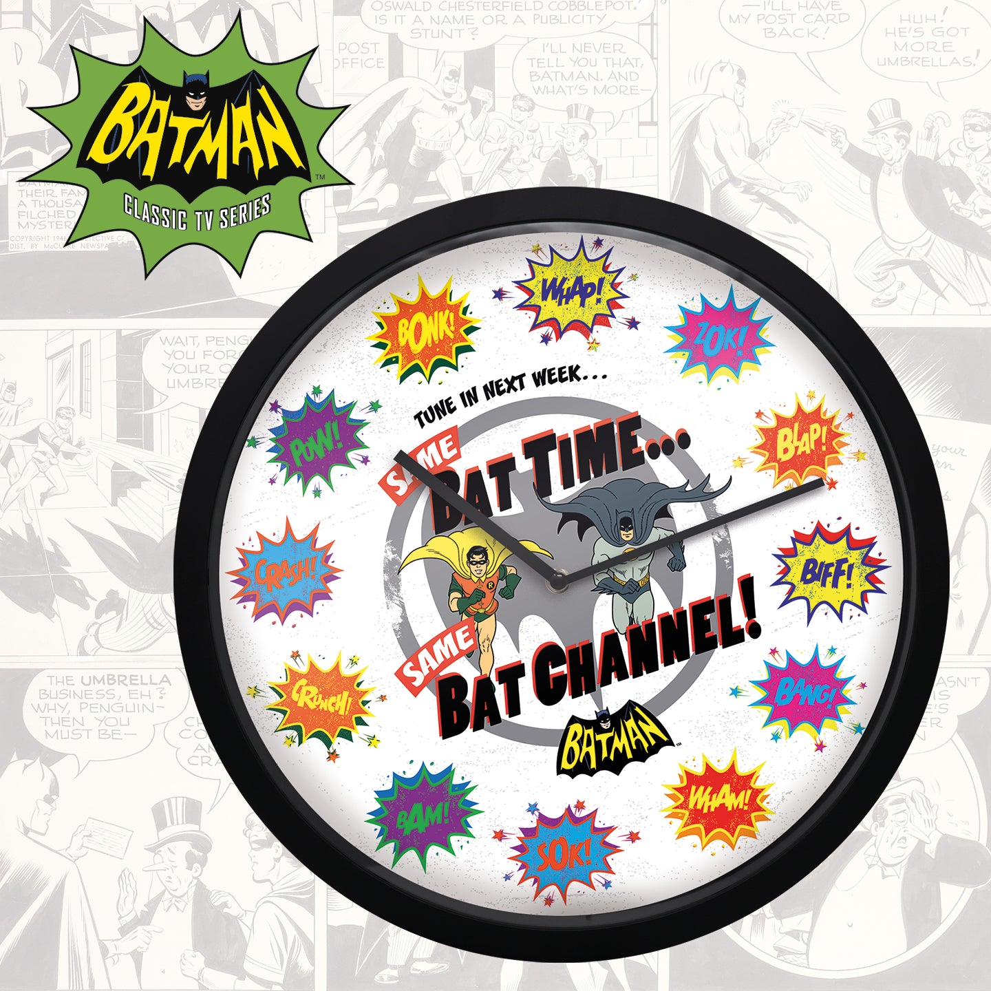 Batman Bat Time Bat Channel wall clock from Fanattik