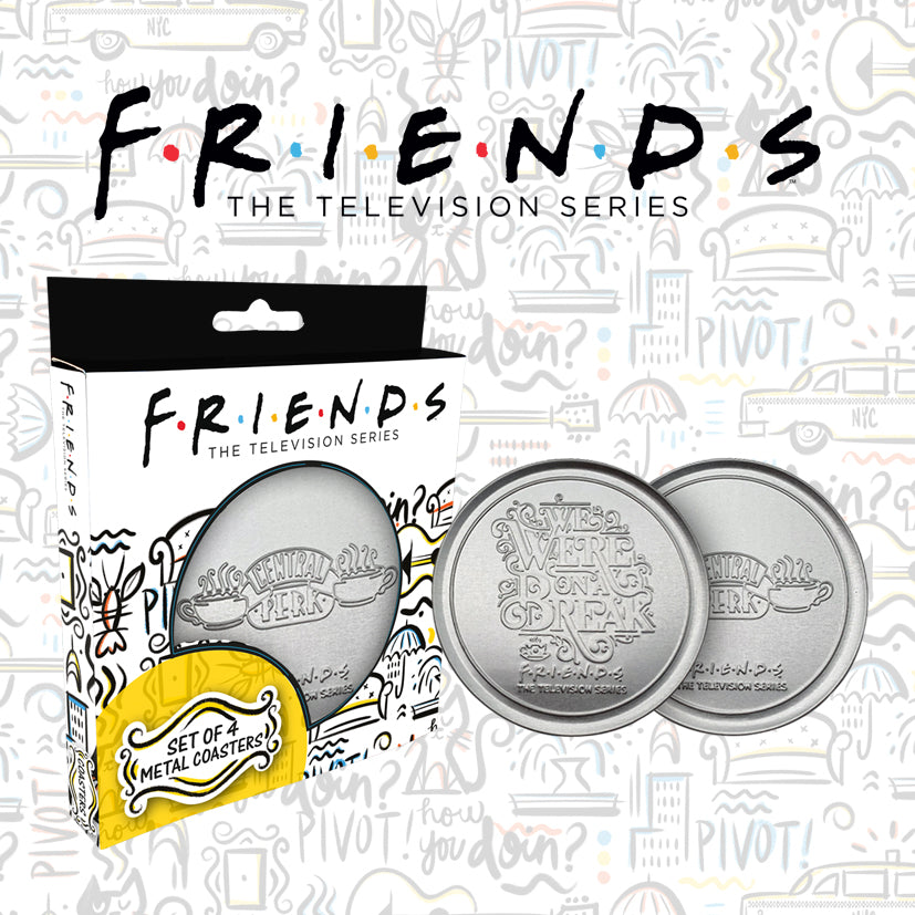 Friends set of 4 non-slip metal coasters from Fanattik