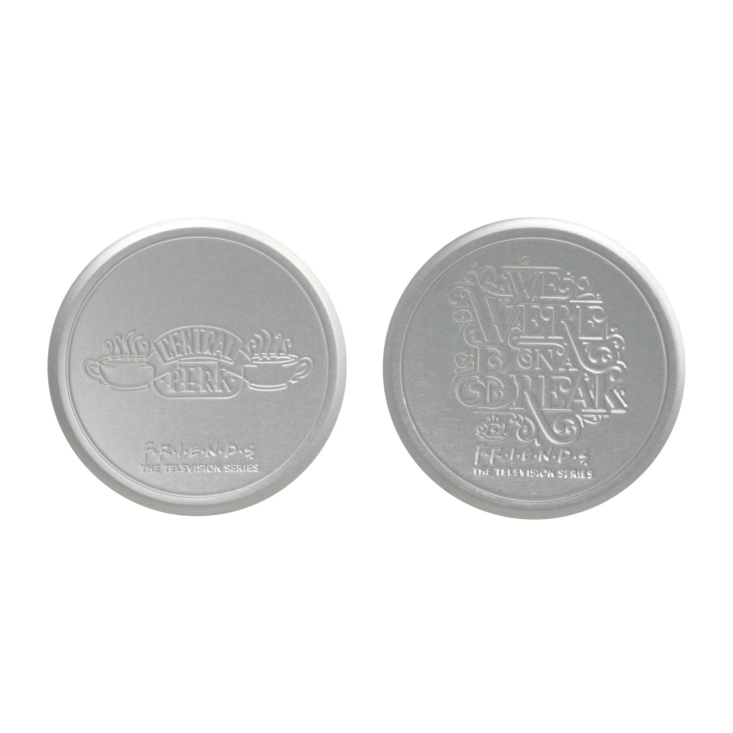 Friends set of 4 non-slip metal coasters from Fanattik