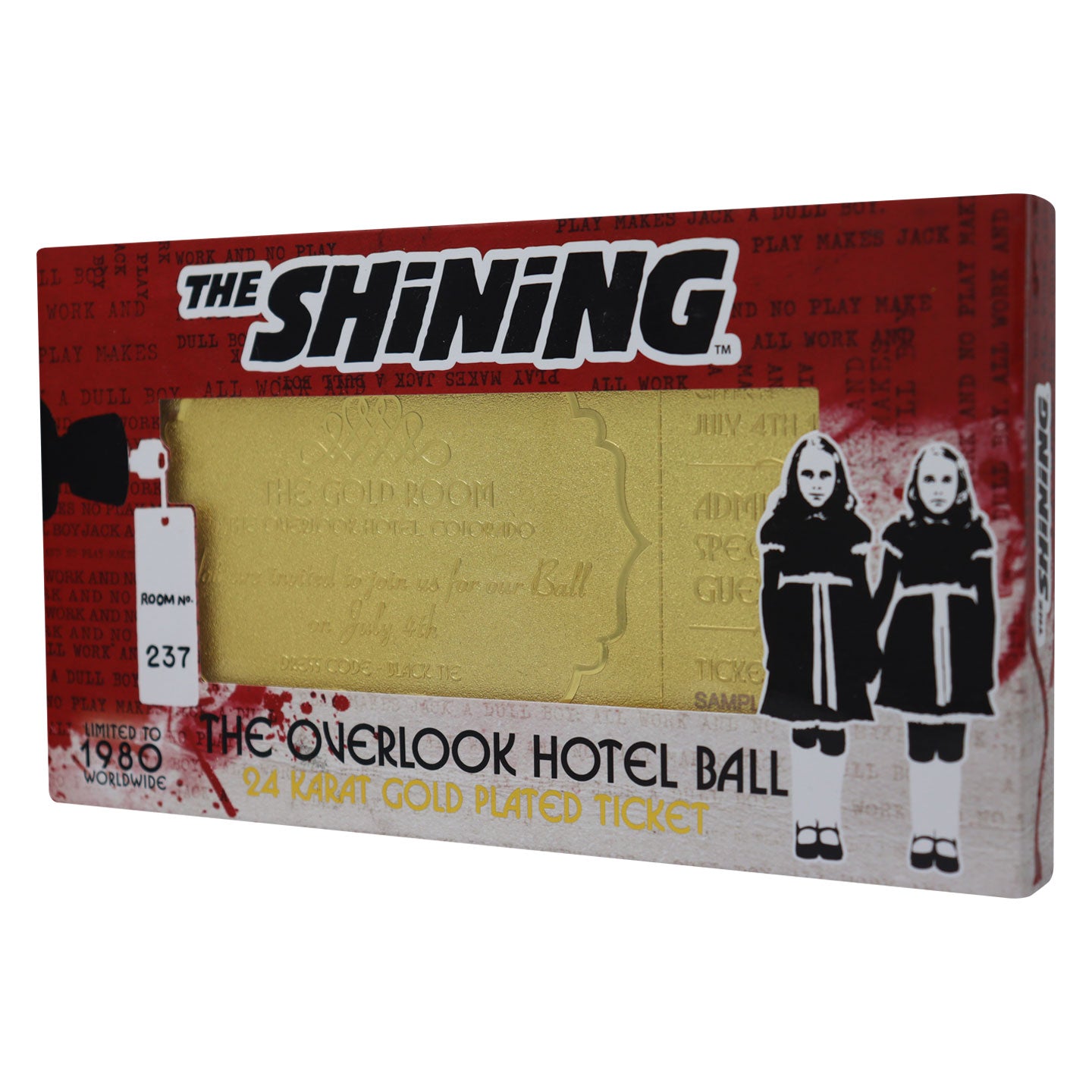 The Shining Limited Edition The Overlook Hotel Ball 24 Karat Gold Plated Ticket