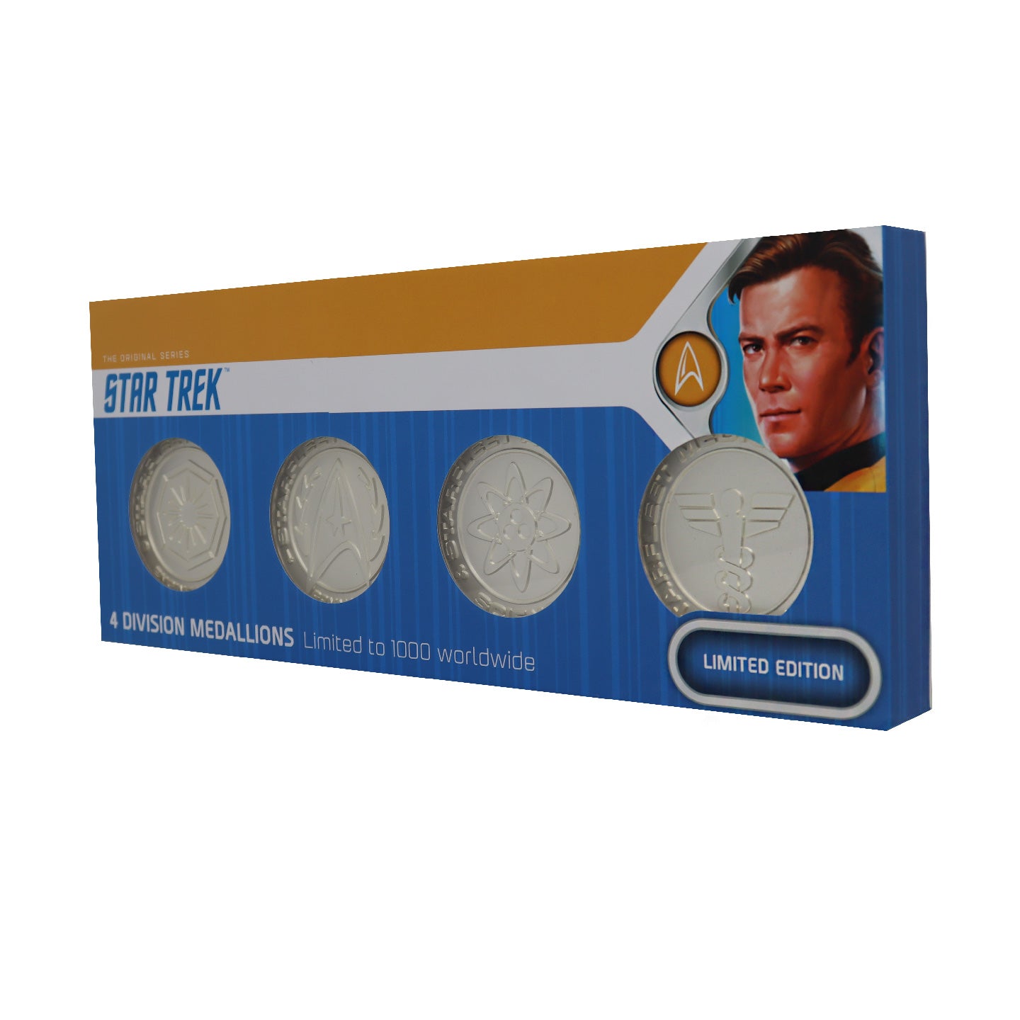 Star Trek Limited Edition .999 Silver Plated Set of 4 Starfleet Divisions Medallion Collection