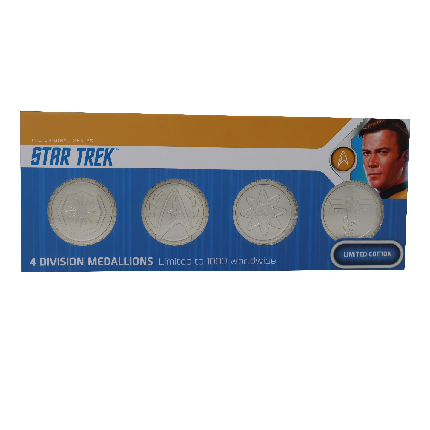 Star Trek Limited Edition .999 Silver Plated Set of 4 Starfleet Divisions Medallion Collection
