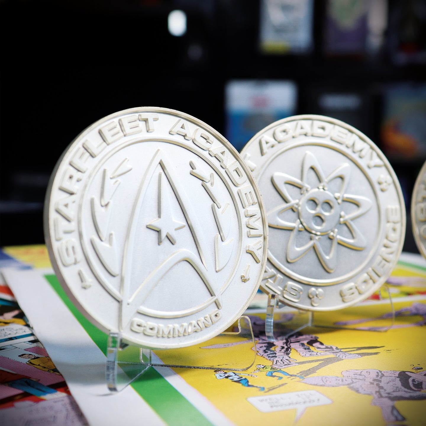Star Trek Limited Edition .999 Silver Plated Set of 4 Starfleet Divisions Medallion Collection