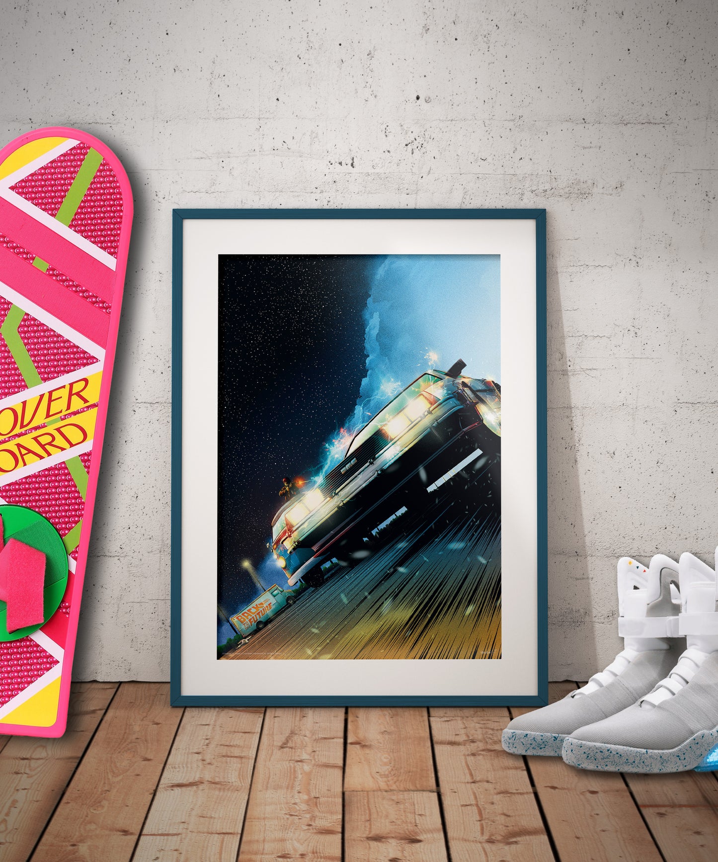 Back to the Future DeLorean Parking Lot Limited Edition Art Print