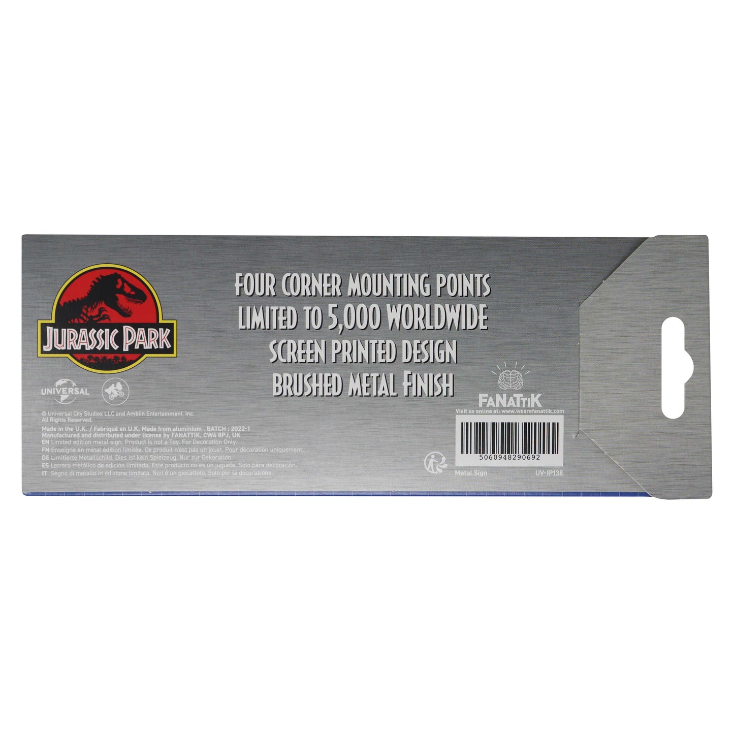 Jurassic Park Limited Edition T-Rex Schematic Fan-Plate