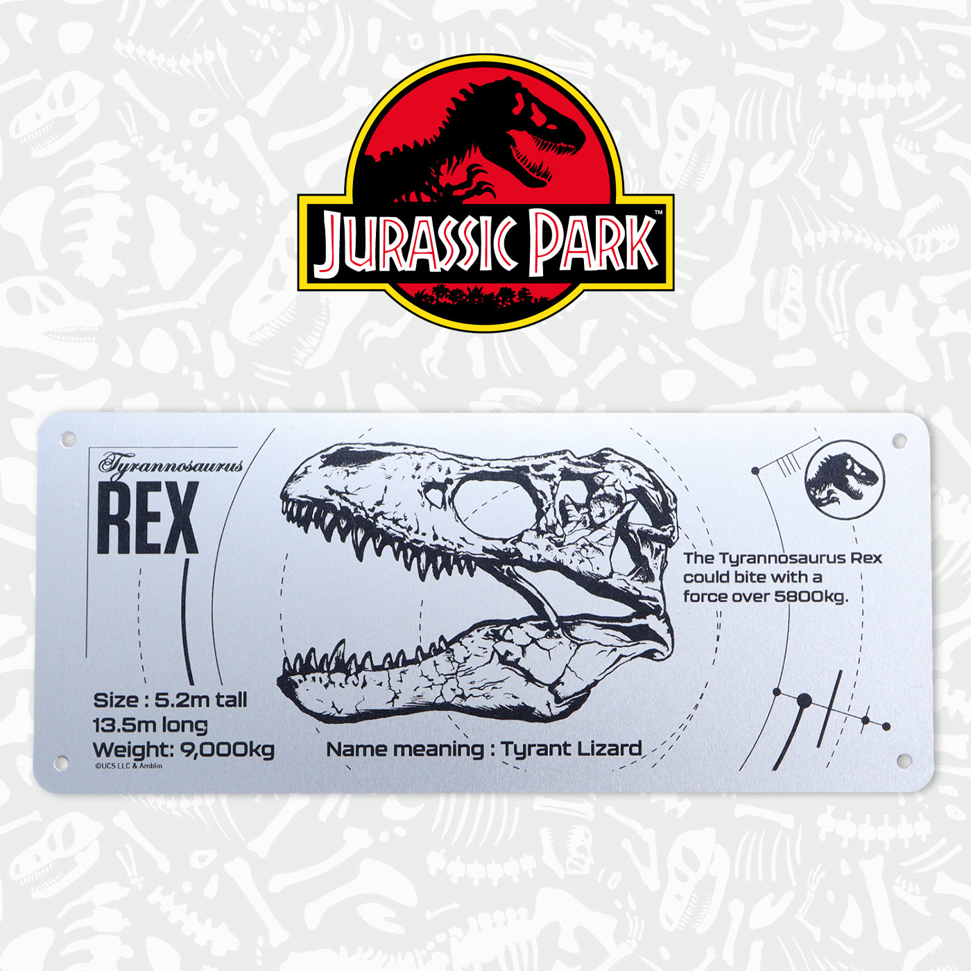 Jurassic Park Limited Edition T-Rex Schematic Fan-Plate