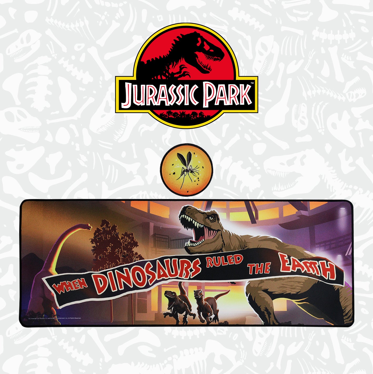 Jurassic Park Non-Slip Desk Pad and Coaster Set from Fanattik