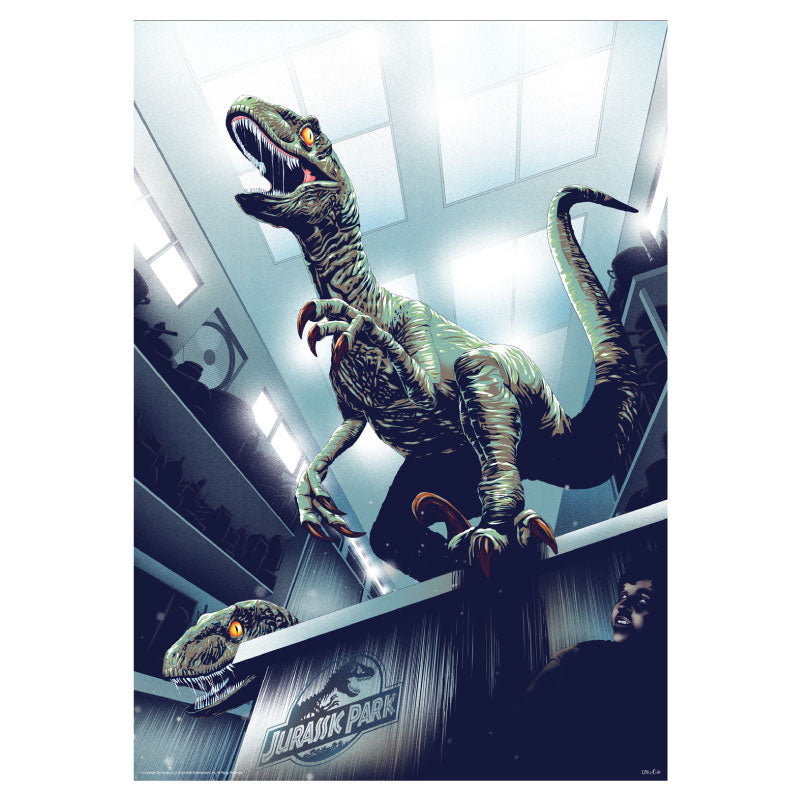 Jurassic Park Raptors In Kitchen Limited Edition 30th Anniversary Art Print