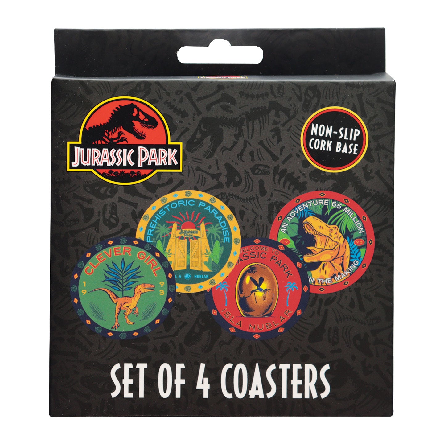 Jurassic Park Printed Drinks Coasters Packaging