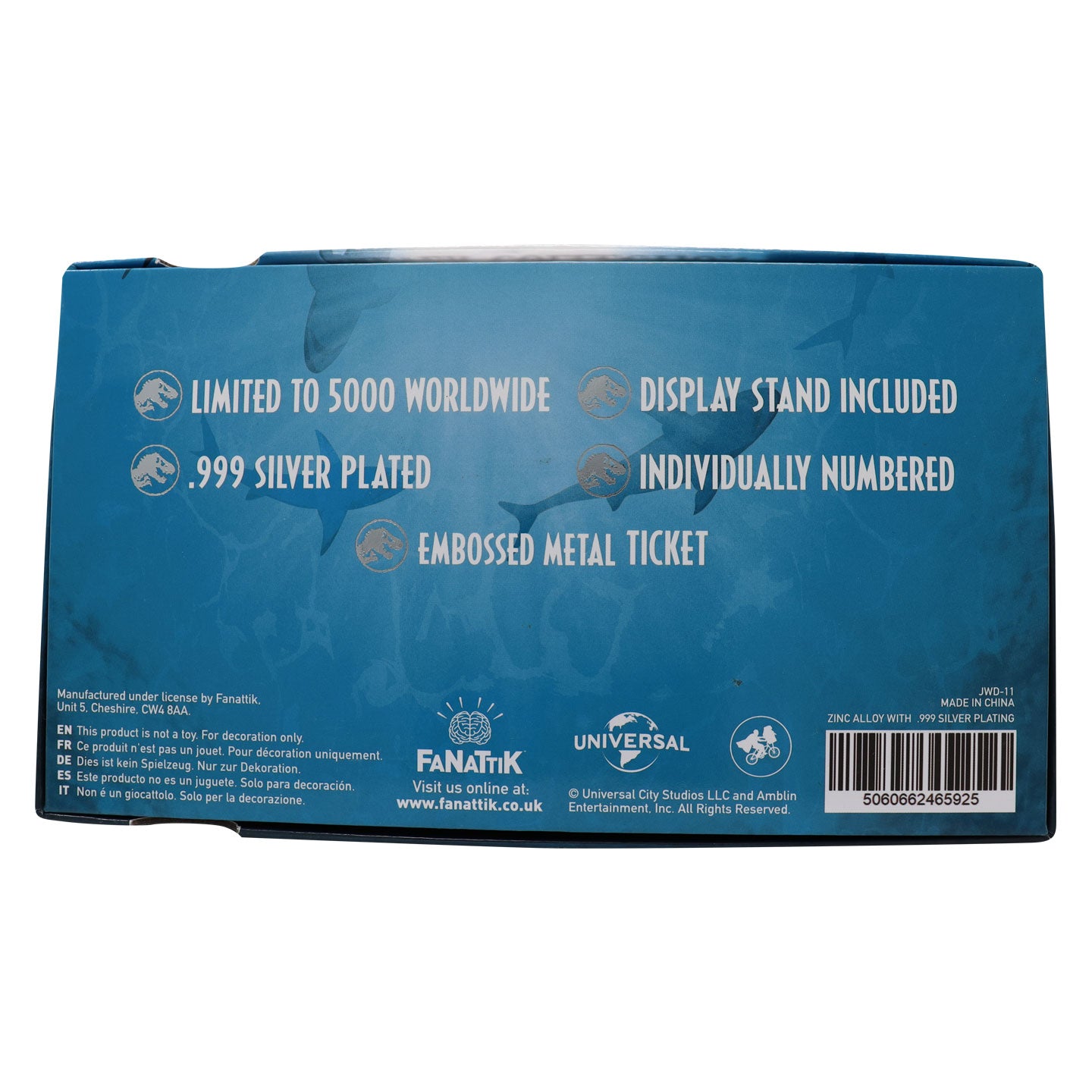 Jurassic World Limited Edition .999 Silver Plated Mosasaurus Attraction Ticket