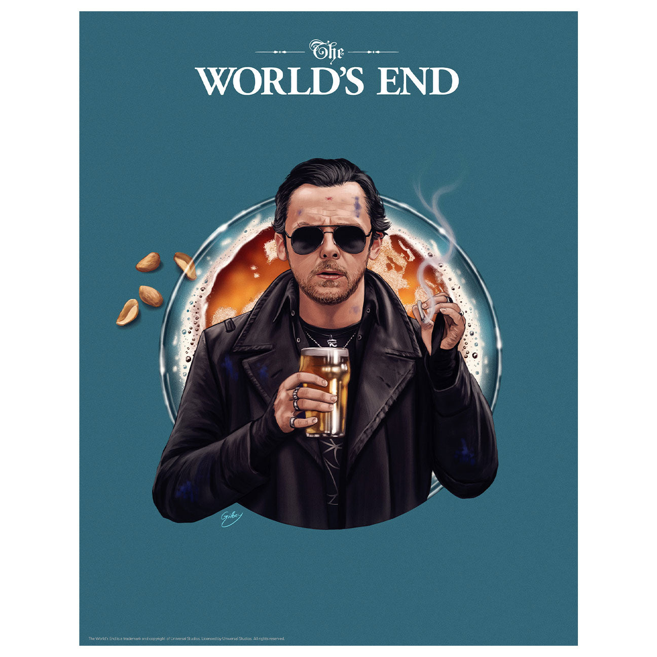The World's End Limited Edition Simon Pegg Art Print