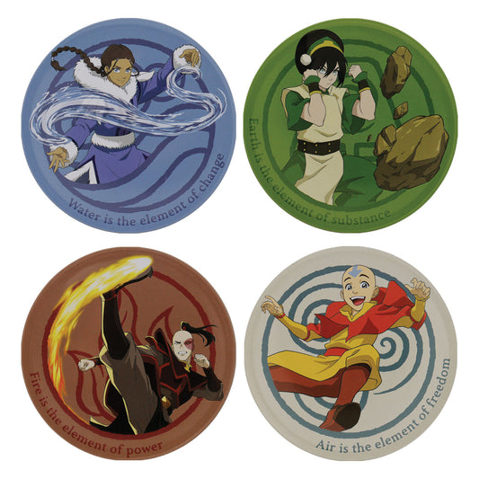 Avatar the Last Airbender Set of 4 Embossed Metal Coasters