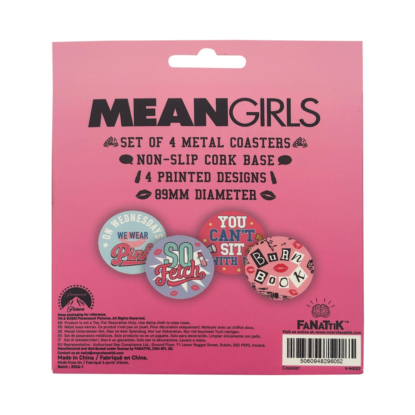 Mean Girls Set of Four Printed Metal Coasters