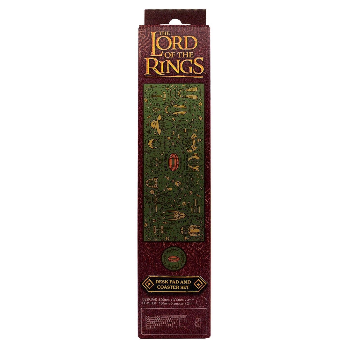 Lord of the Rings Desk Pad & Coaster Set Packing Face
