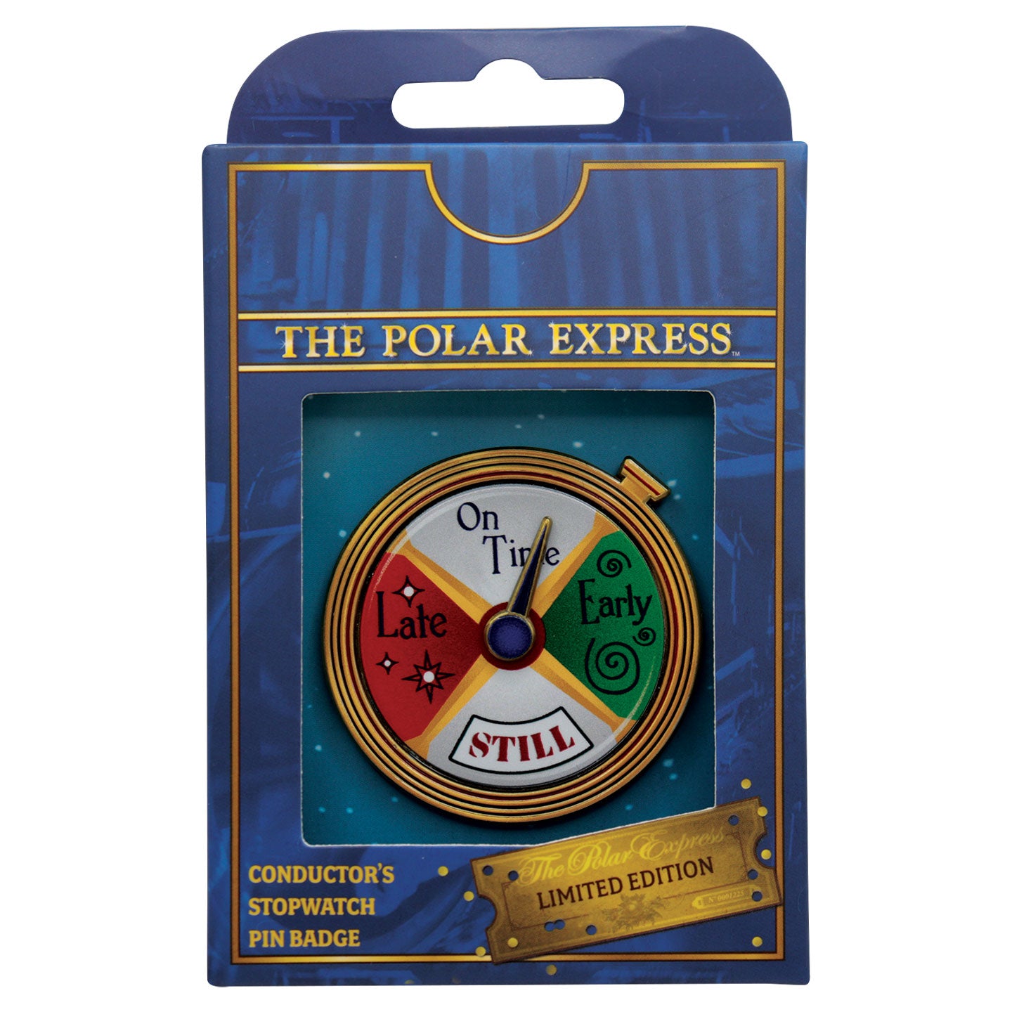 The Polar Express Conductor's Stopwatch Spinning Pin Badge – Fanattik