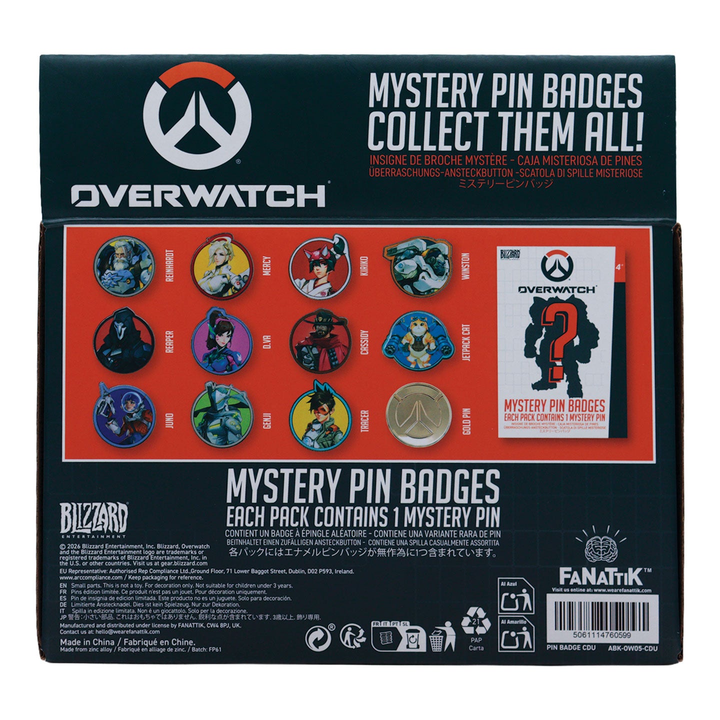 Overwatch - Mystery Pin Badge CDU of 12 Blind Boxes