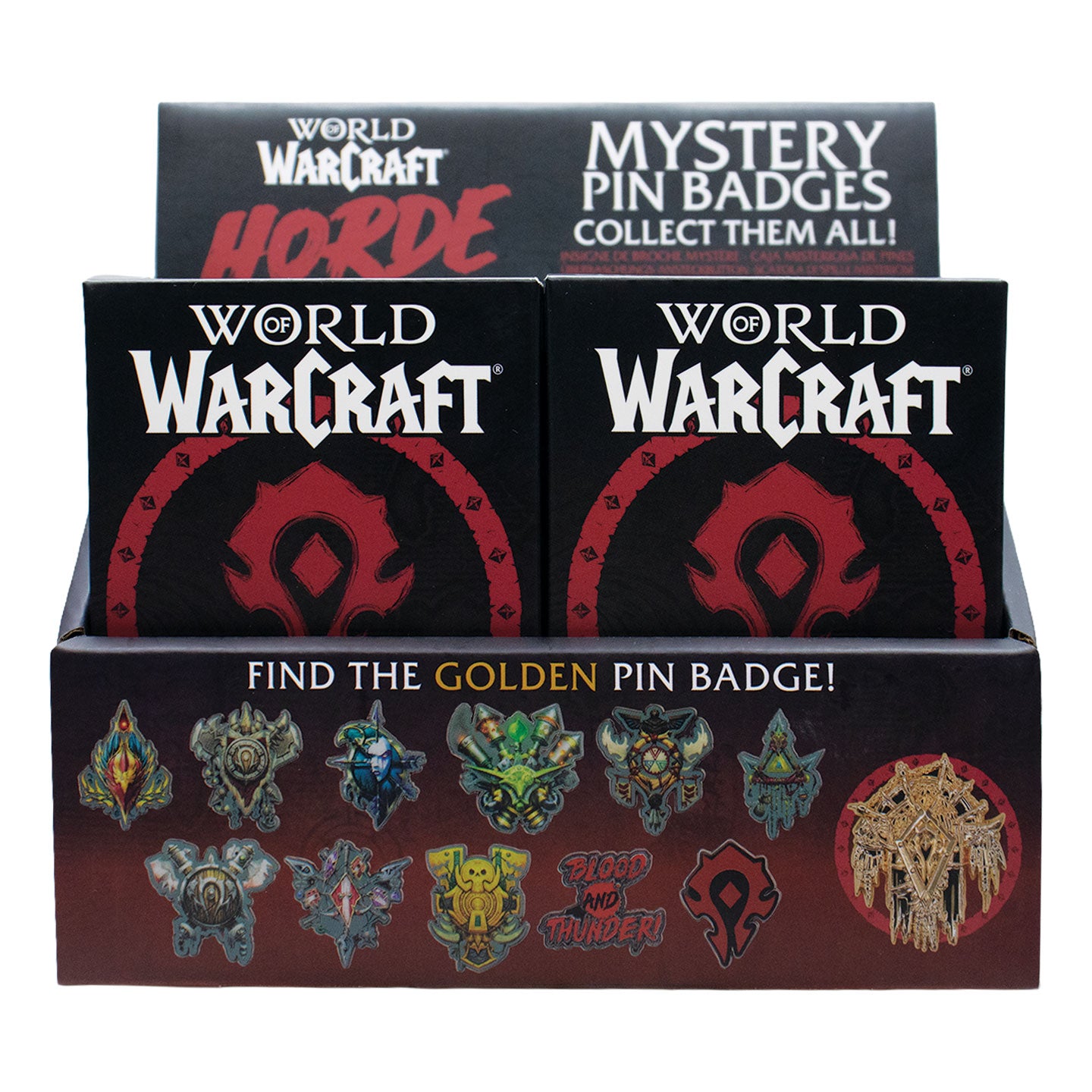 World of Warcraft - Horde Mystery Pin Badge CDU featuring 12 Blind Boxes