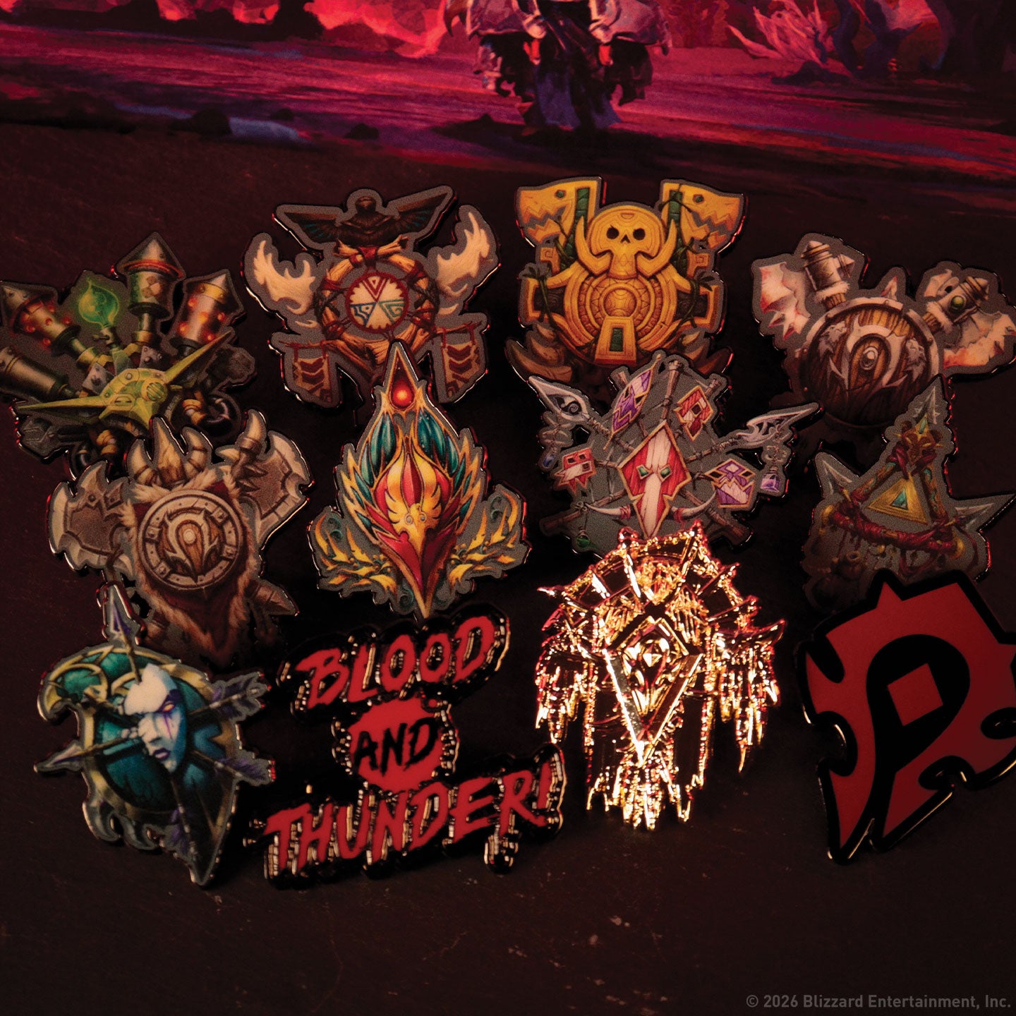 World of Warcraft - Horde Mystery Pin Badge CDU featuring 12 Blind Boxes