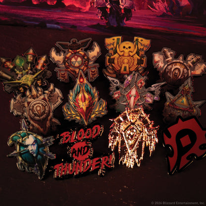 World of Warcraft - Horde Mystery Pin Badge CDU featuring 12 Blind Boxes