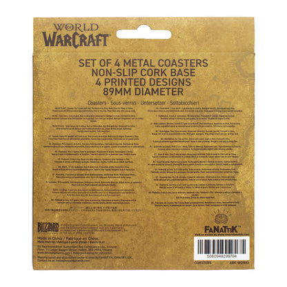 World of Warcraft - Set of Four Printed Metal Coasters