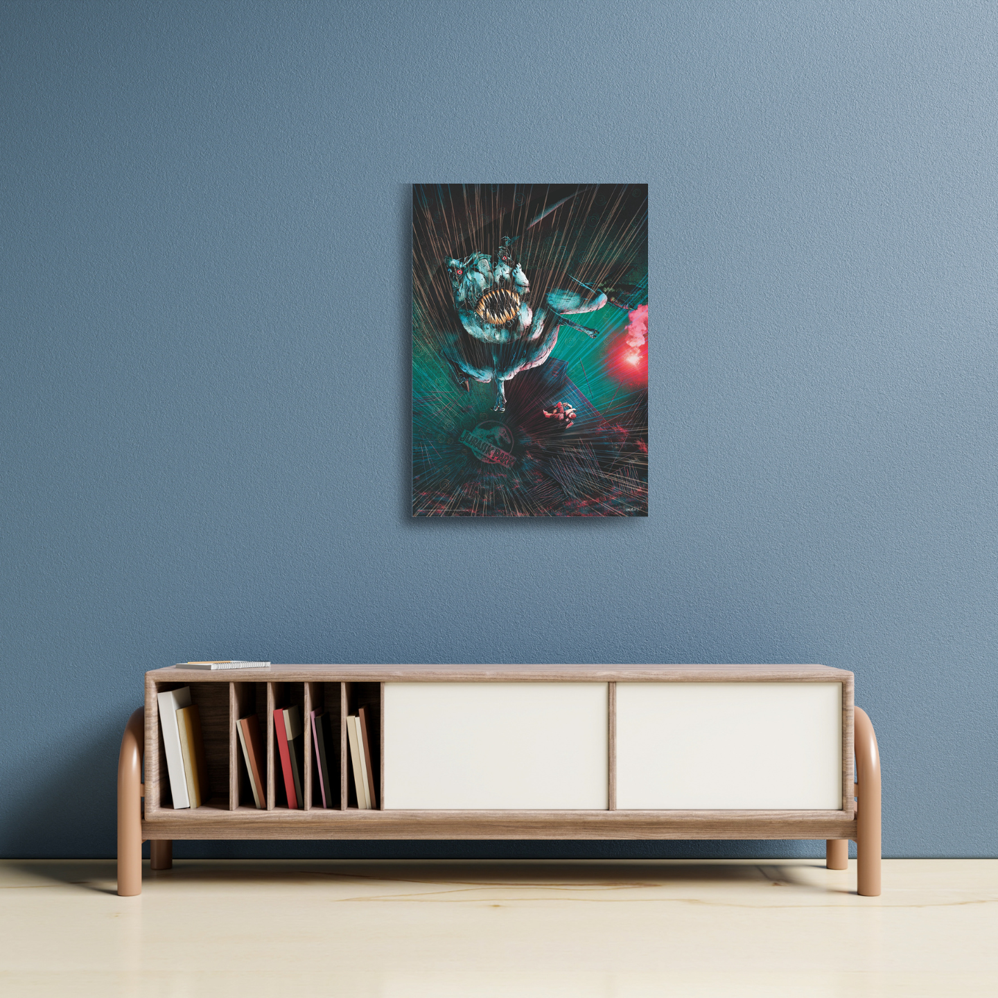 Jurassic Park T-Rex In Rain Limited Edition Art Print