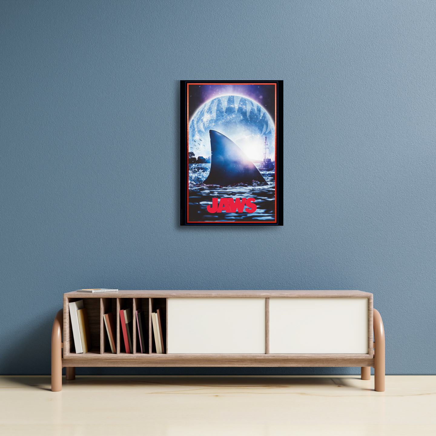 Jaws Moonlit Shark Fin Limited Edition A3 Art Print