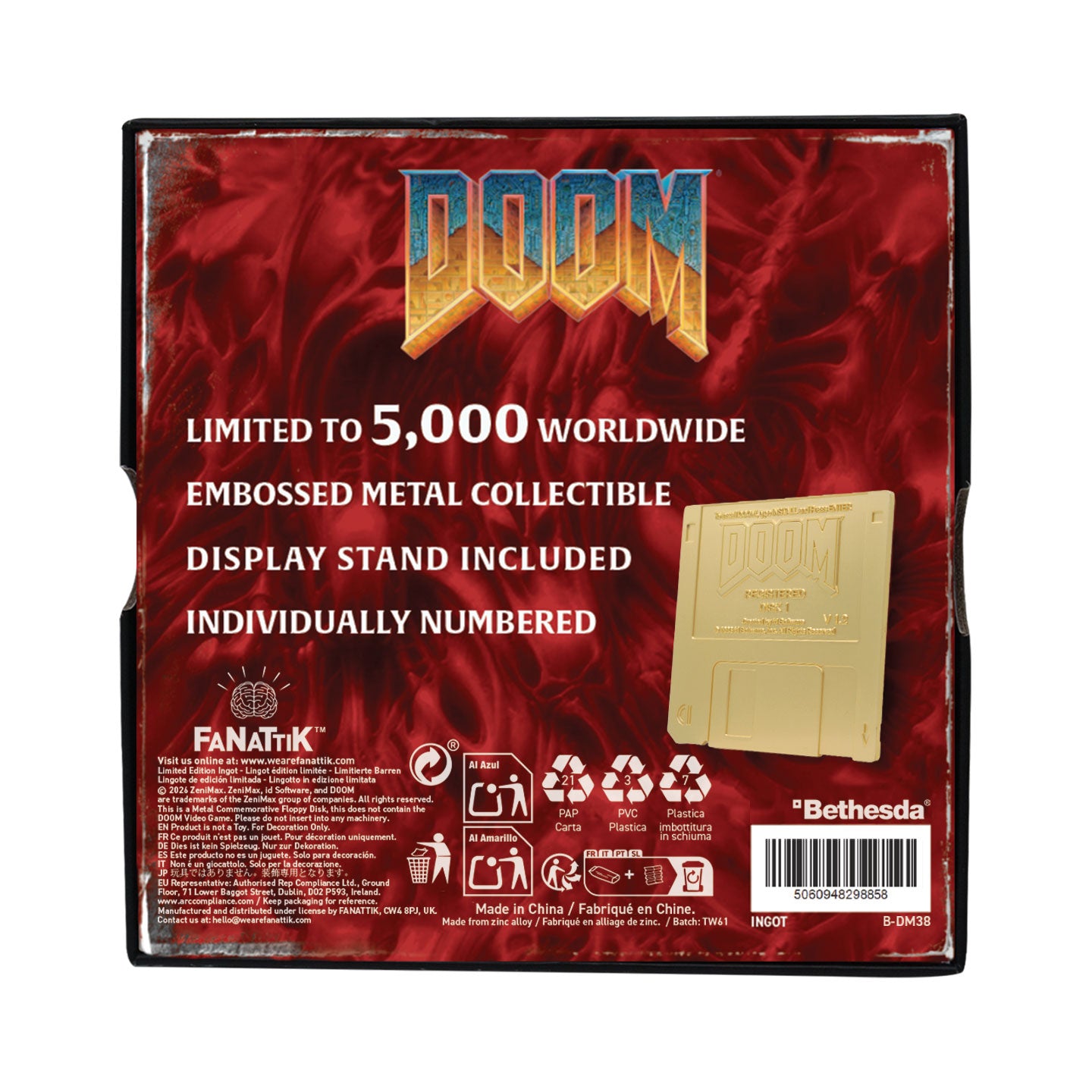 DOOM - Floppy Disk Limited Edition Imitation Gold Plated Replica