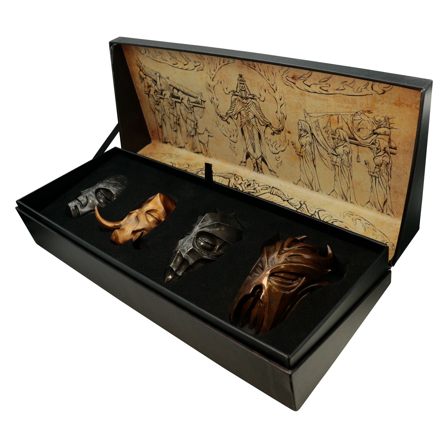 The Elder Scrolls V: Skyrim Set of 4 Scaled Replica Dragon Priest Masks